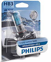 Лампа галогенна  Philips HB3 WhiteVision Ultra  60%, 3800K, 1шт/блістер (9005WVUB1)