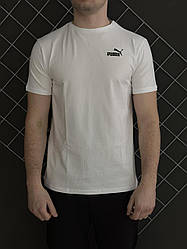 Чоловіча футболка Пума біла літня / спортивна футболка Puma бавовняна