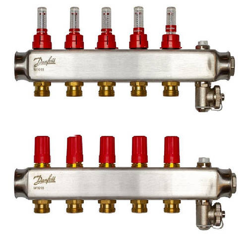Распределительный коллектор Danfoss SSM-F 5 5 с ротаметрами ...