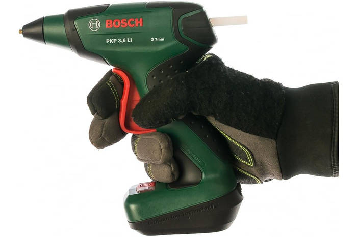 Пистолет клеевой Bosch PKP 3,6 LI, 3.6В, стержень 7х150мм, 0.3кг (0.603 ...