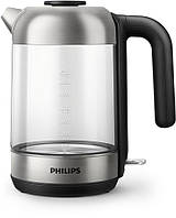 Электрочайник Philips Series 5000, 1,7л, стекло, черно-серебристый (HD9339/80)