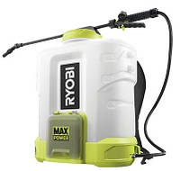 Опрыскиватель Ryobi RY36BPSA-0, MAX POWER 36В, ранцевый аккумуляторный, бак 15 л, расход 36-150 л/ч, комплект