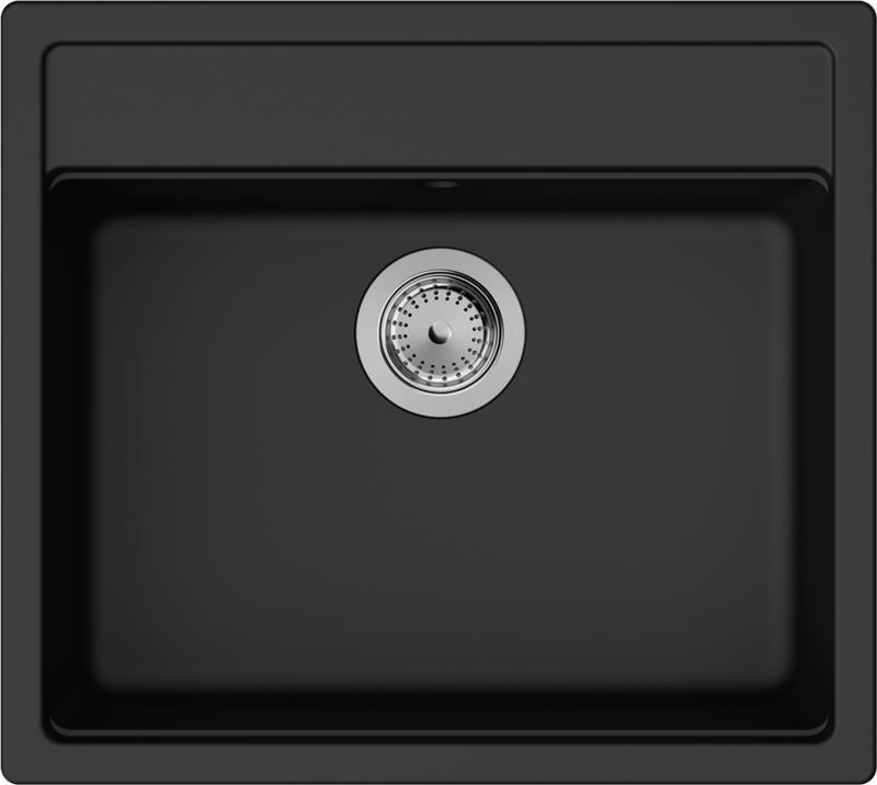 Мийка кухонна Hansgrohe S52, граніт, прямокутник, без крила, 550х490х190мм, чаша - 1, врізна, S520-F510, чорний графіт (43359170)
