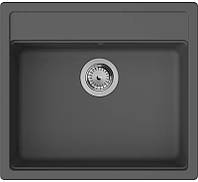 Мийка кухонна Hansgrohe S52, граніт, прямокутник, без крила, 550х490х190мм, чаша - 1, врізна, S520-F510, чорний графіт (43359290)