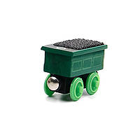 Деревянный зелёный вагон с углём на магнитах из мультфильма Томас и его друзья