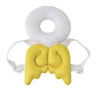 Подушка для защиты головы младенца Ангелочек, цвет желтый, подушка противоударная мультяшная , от 3 мес