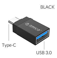 Перехідник адаптер ORICO OTG USB Type-C to USB 3.0 CBT-UT01-BK-BP Black