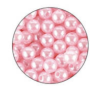 Бусины пластиковые, розовые, круглые, 6 мм, 50 шт