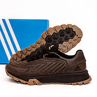 Мужские кожаные кроссовки Adidas Originals Ozeliaе Brown 40