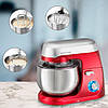 Кухонний комбайн 5л CLATRONIC KM 3709 планетарний для пекарні 3 в 1 Стаціонарний міксер тістоміс Червоний, фото 7