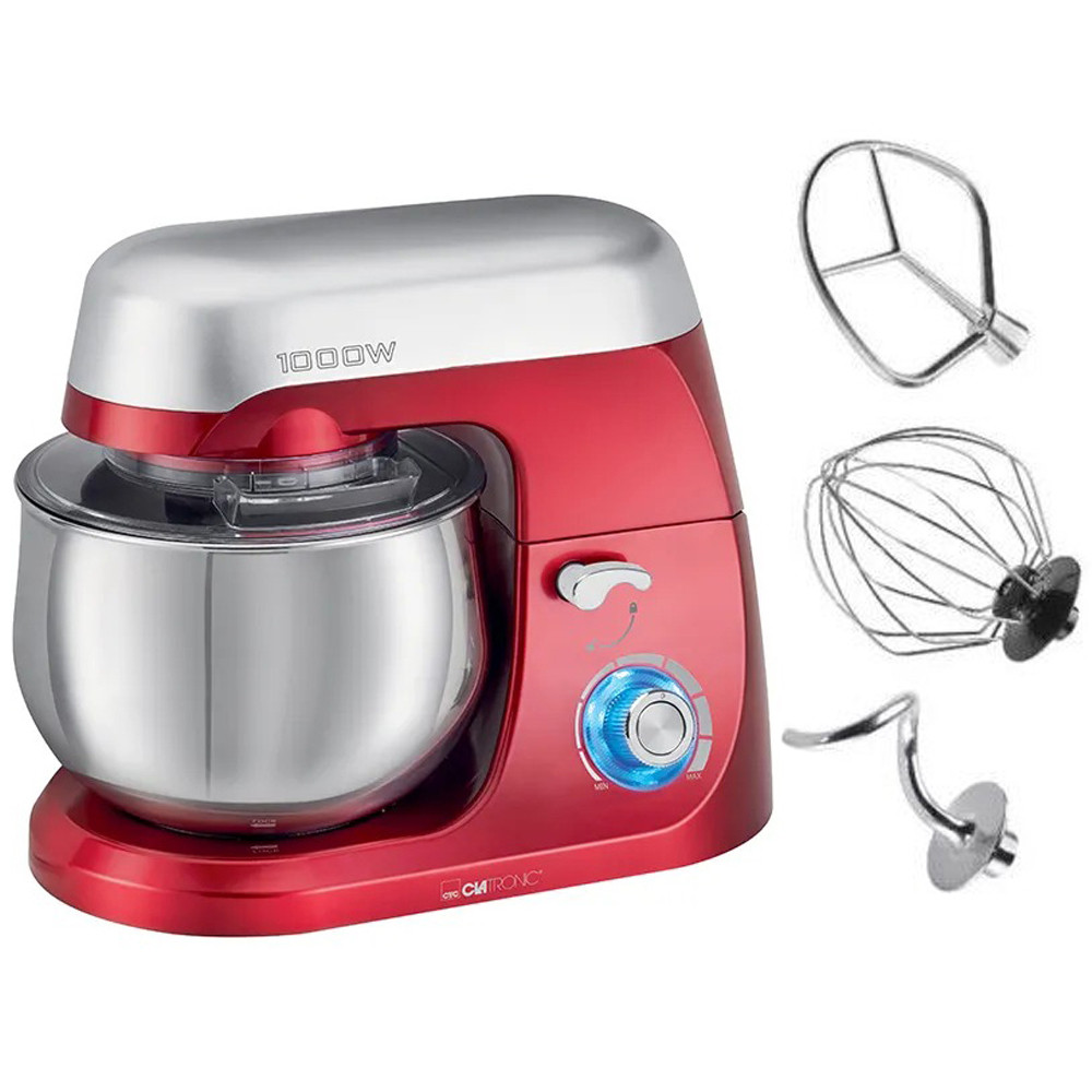 Кухонний комбайн 5л CLATRONIC KM 3709 планетарний для пекарні 3 в 1 Стаціонарний міксер тістоміс Червоний