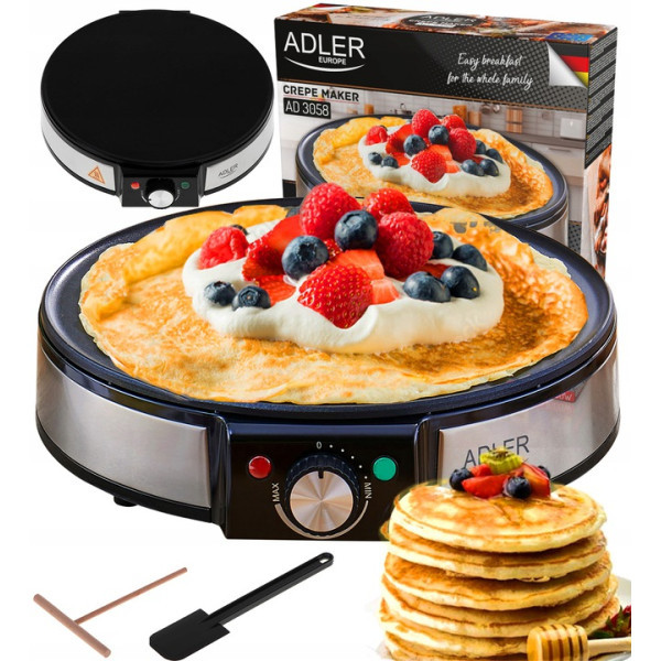 Електрична млинниця Adler AD 3058 — Ø 30 см, 1600 Вт, регульована температура