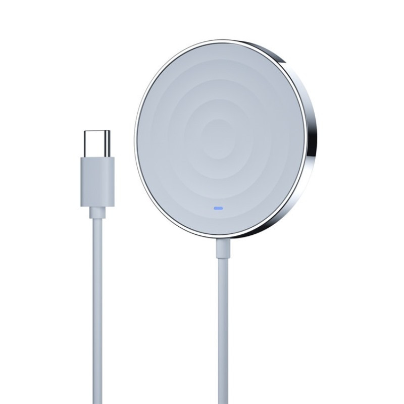 Швидке 15W бездротове магнітне MagSafe заряджання для телефона Apple iPhone ESSAGER біле (GS-87786)