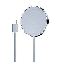 Быстрая 15W беспроводная магнитная MagSafe зарядка для телефона Apple iPhone ESSAGER белая (GS-87786)
