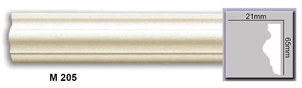 Молдинг гладкий поліуретановий M 205. Harmony