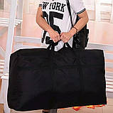 Містка чорна сумка баул 70 x 45 см тканинна водовідштовхувальна, дорожний пакет текстильний для речей, мішок для переїзду, фото 10