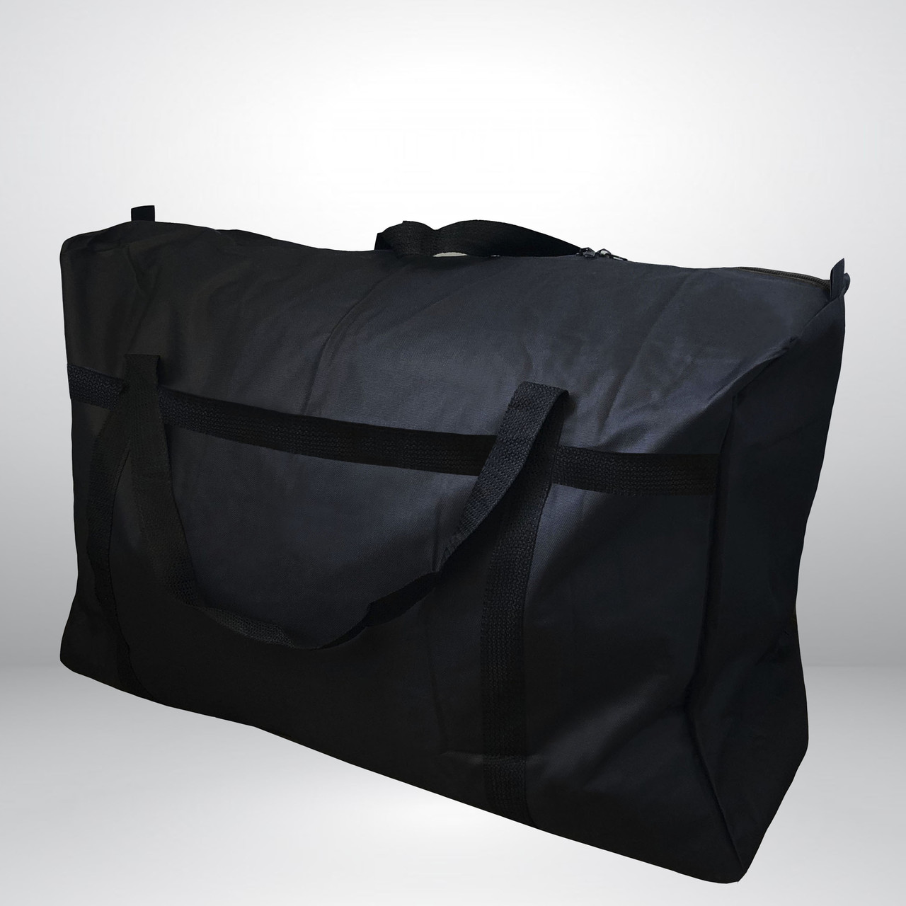 Містка чорна сумка баул 70 x 45 см тканинна водовідштовхувальна, дорожний пакет текстильний для речей, мішок для переїзду