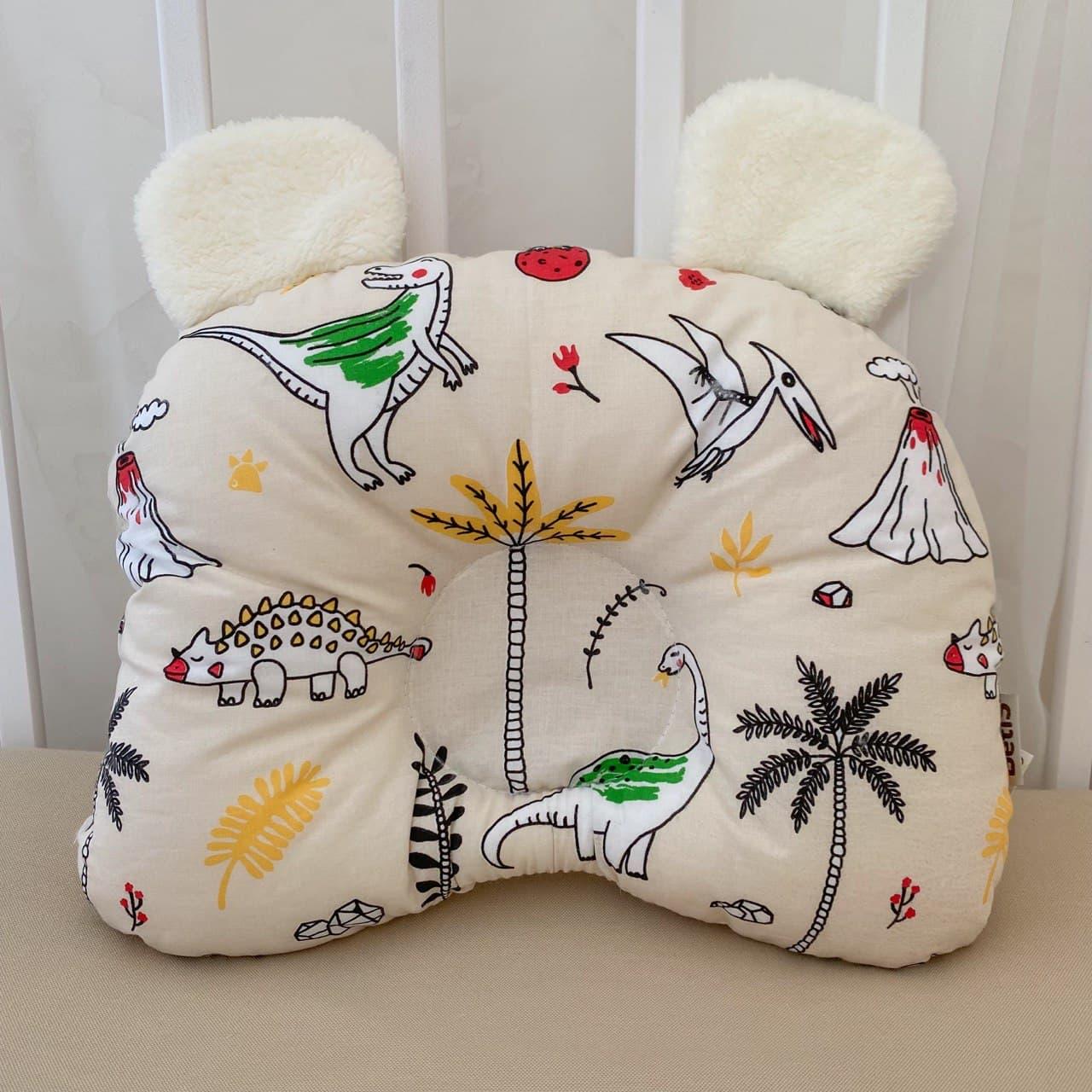 Подушка Ортопедична 6 + BetiS "Динозаврик" Ведмедик Беж Ранфорс,аеропух ...