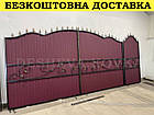 Ворота з профнастилом та кованими елементами, фото 4