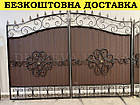 Ворота ковані з профнастилом і хвірткою Код: А-01248, фото 7