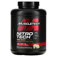 Muscletech, Nitro Tech, Протеин 100% Whey Gold (100% сыворотка), французский ванильный крем, 2,27 кг