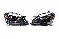 Передние фары с LED-элементом (2005-2008, 2 шт, темные) Mercedes ML W164 Avtoteam