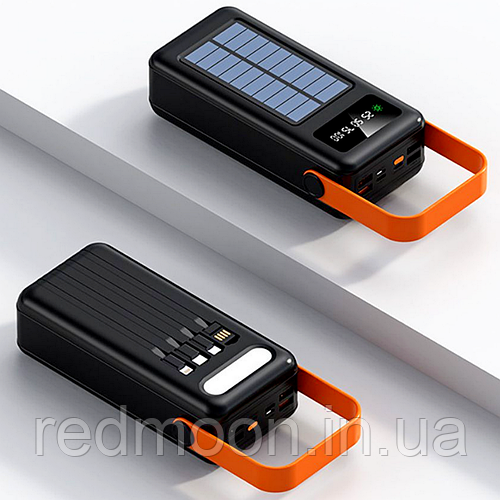 Повербанк 30000мАч, з сонячною панеллю та LED-ліхтарем, YM-635 ...
