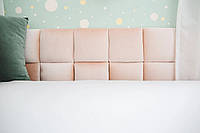 Декоративная мягкая бархатная панель плитка модульное мягкое изголовье кровати 20 * 20 * 4 см Нежно-розовый