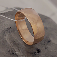 Широкое свадебное кольцо Европейка 6 мм