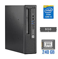 Неттоп HP / Core i5-4430 (4 ядра по 3.0 - 3.2 GHz) / 8 GB DDR3 / 240 GB SSD /HD Graphics 4600 / DVD-ROM