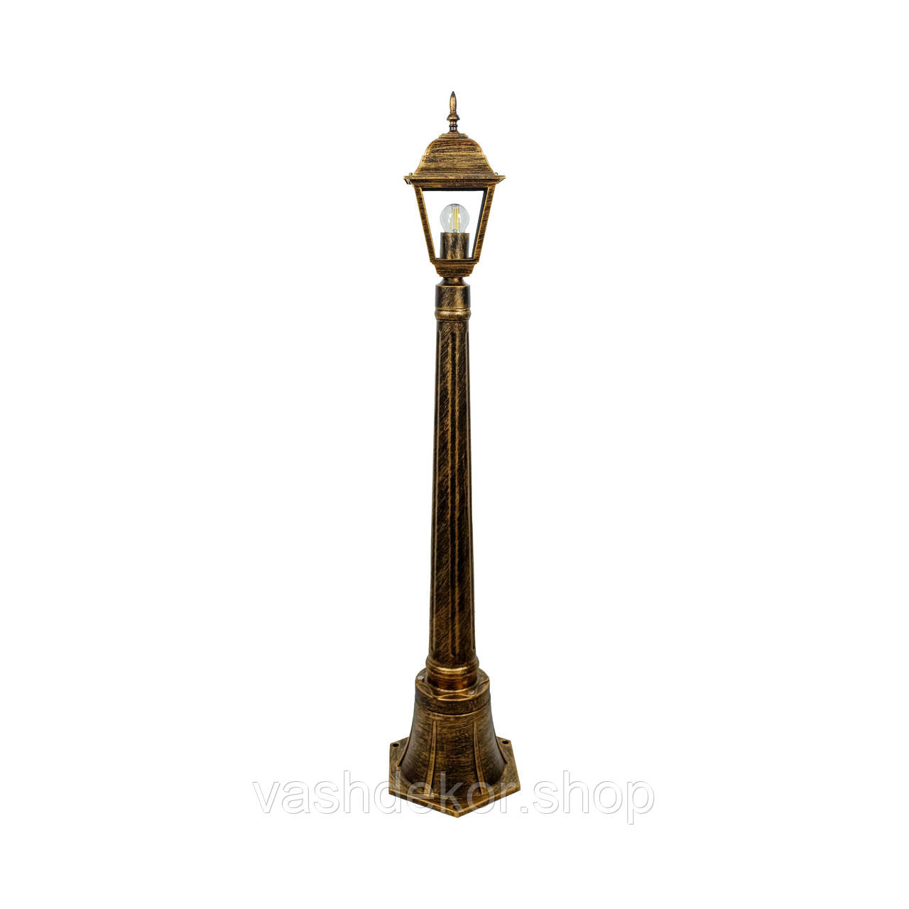 Вуличний ліхтарний стовпчик бронза 130х15 см
