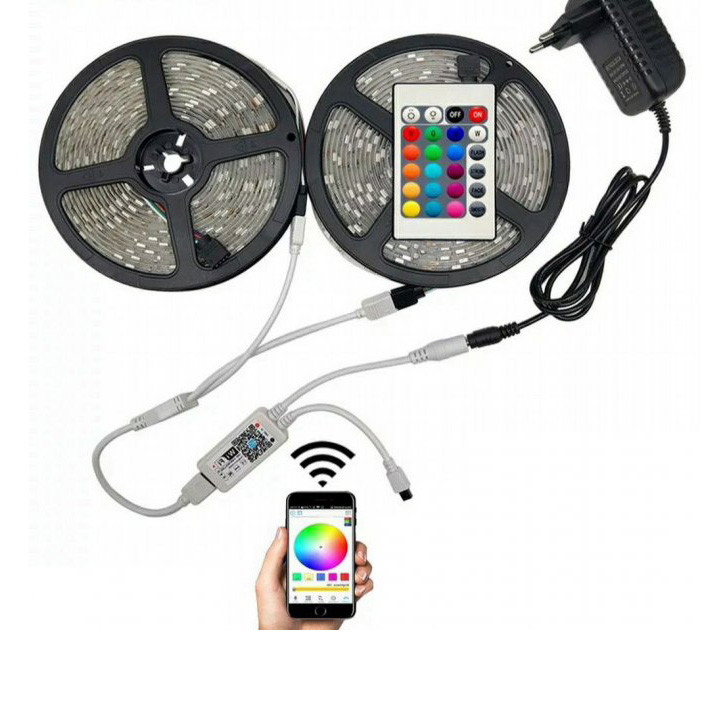 Світлодіодна стрічка SMD 5050 RGB LED 2 м IP65 з пультом і блоком живлення USB, 2 м, Стрічка світлодіодна 5050 AuraHome