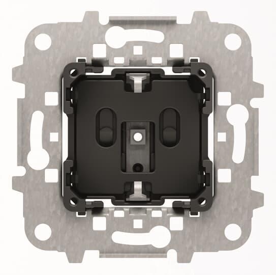 Механізм розетки ABB Niessen Schuko 2P+E плоский із шторками (2CLA818890A1001)
