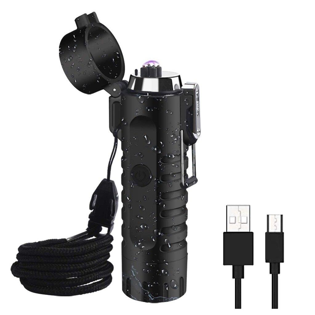 Запальничка електроімпульсна плазмова дугова з ліхтариком і компасом Lighter No1754, фото 1