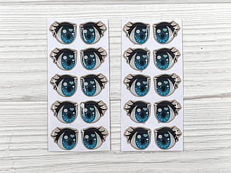 Очі силіконові клейові - Блакитні