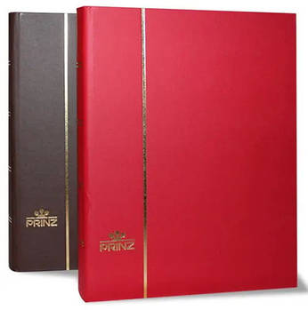 Альбом для марок Prinz - 64 сторінки - А4 - чорні листи - червоний