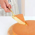 Лопатка та ніж для торта золотого кольору REMY-DECOR із нержавіючої сталі набір для десертів та весільного торта, фото 3