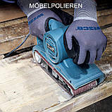 Wesco WS4366 Стрічкова шліфувальна машина, 920 Вт, з 6 швидкостями, регулювання швидкості, шліфувальна поверхня 76 x 135 мм, розмі, фото 6