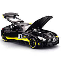 Машинка металлическая игрушечная Mercedes AMG GT R 1:32 инерционная, Auto Expert, свет фар, звук
