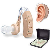 Слуховой аппарат с регулятором громкости ART-8704, на батарейках / Заушной слуховой аппарат беспроводной