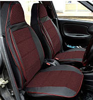 Авто чехлы сидений "PILOT" 2111/2112/Priora HB/Chevrolet Niva кож.зам серый+ткань красная
