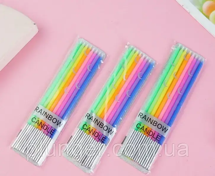 Свічки для торту Веселка, 8 шт