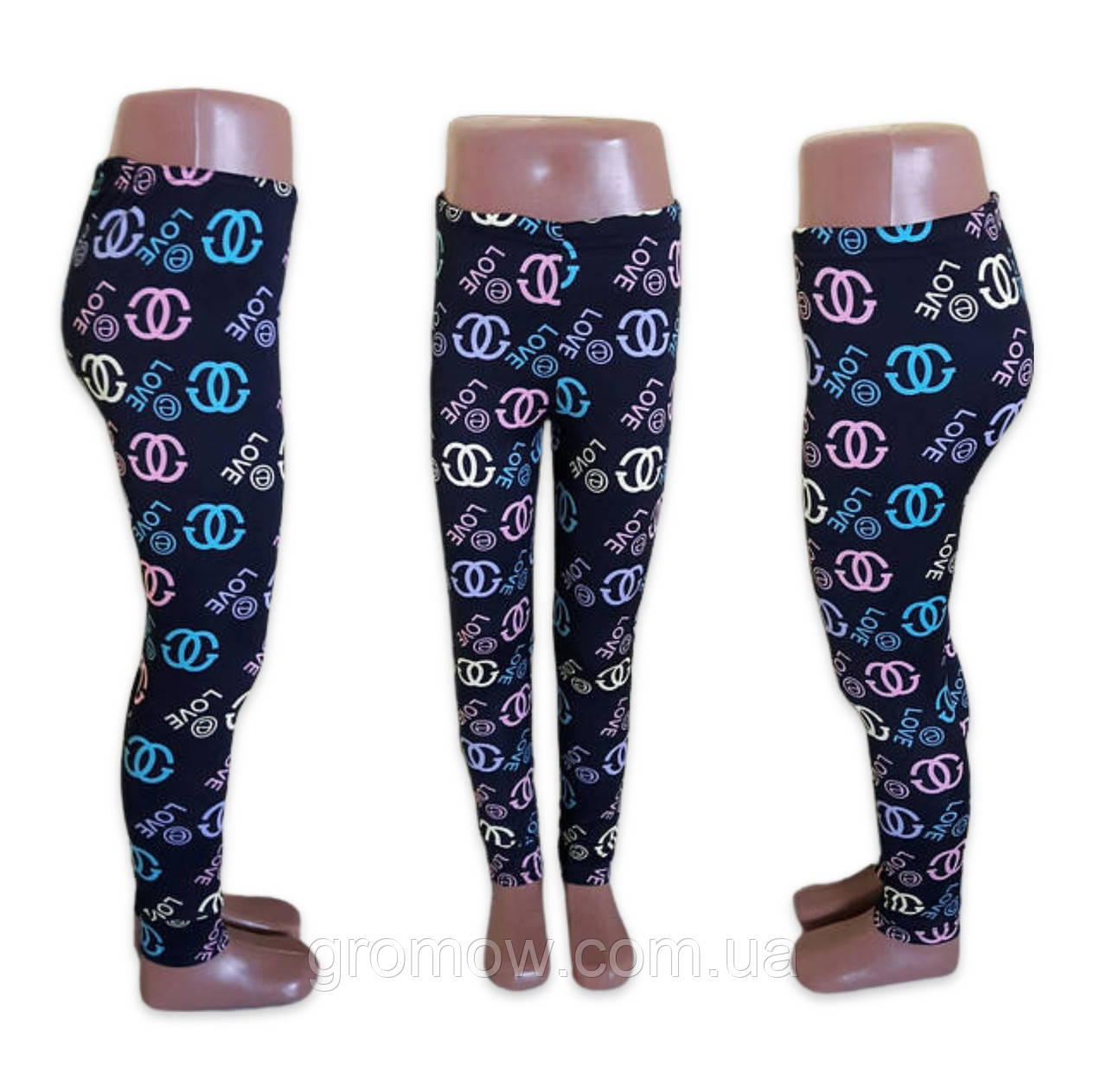 Лосини дитячі Україна 4, 5, 6 років з принтом тонкі синій (ЛД2), фото 1