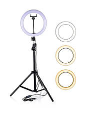 Кільцева LED лампа Ring Fill Light 33 см + штатив 2 м Набір блогера, фото 4