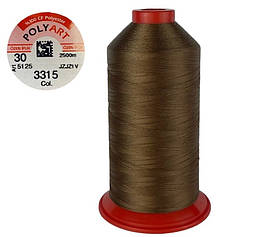 Нитка швейна поліестер POLYART(ПОЛІАРТ) N30 колір #3315 коричневий 2500м (ОРИГІНАЛ, ТУРЕЧЧИНА)