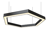 LED світильник фігурний VERONA -HEX 1020*1180мм 108Вт 4200К(нейтральне біле світло) чорний корпус