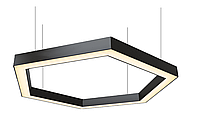 LED светильник фигурный VERONA -HEX 1020*1180мм 108Вт 3200К(тёплый белый свет) чёрный корпус