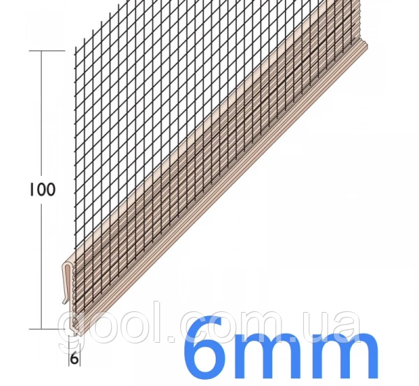 Накладка с капельником и армирующей сеткой Вертекс (Vertex) на цокольный профиль длина 2.5 метра - фото 3 - id-p278882113