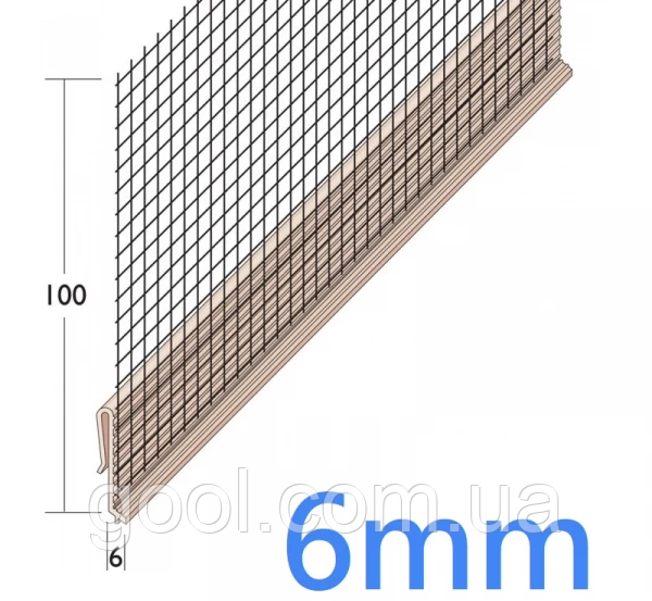 Профиль капельник на цокольный профиль с армирующей сеткой Вертекс (Vertex) длина 2.5 метра - фото 2 - id-p531496763