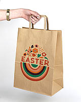 Пасхальные пакеты Крафт 260*150*350 Подарочные пакеты с рисунком Easter